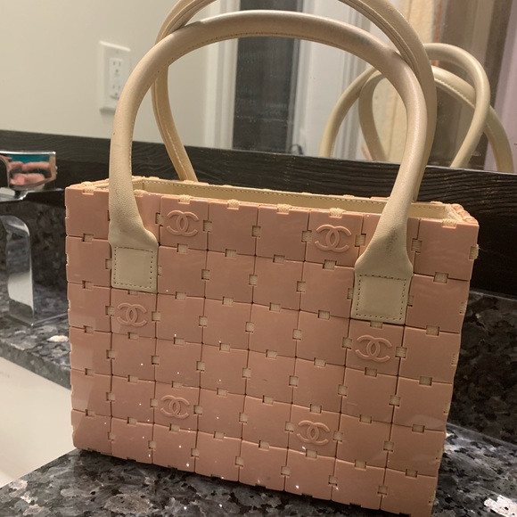 CHANEL Handbags - SOLD❌ Vintage Chanel pink CC logo puzzle LEGO bag